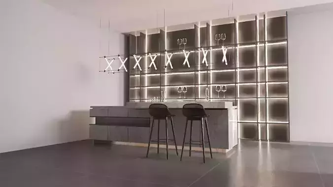 Levi Living Room Interior Design 3D model 5