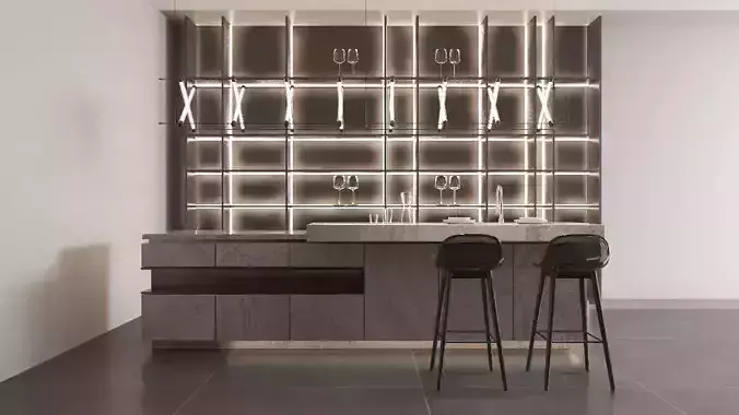 Levi Living Room Interior Design 3D model 6