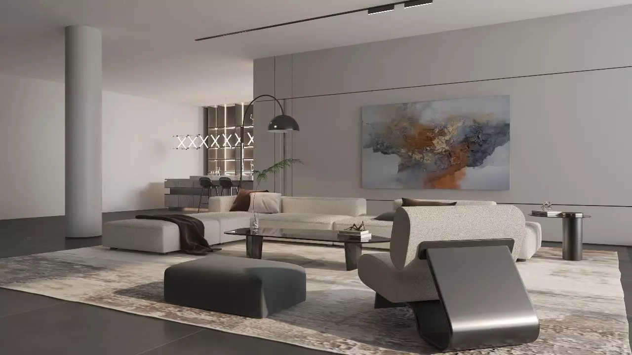 Levi Living Room Interior Design 3D model_11