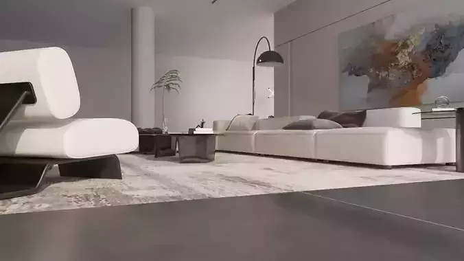 Levi Living Room Interior Design 3D model 3