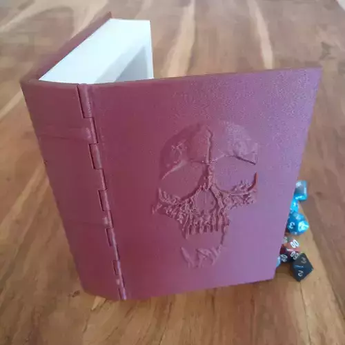 Skull Book for dice or candy - Snap close - no magnets needed