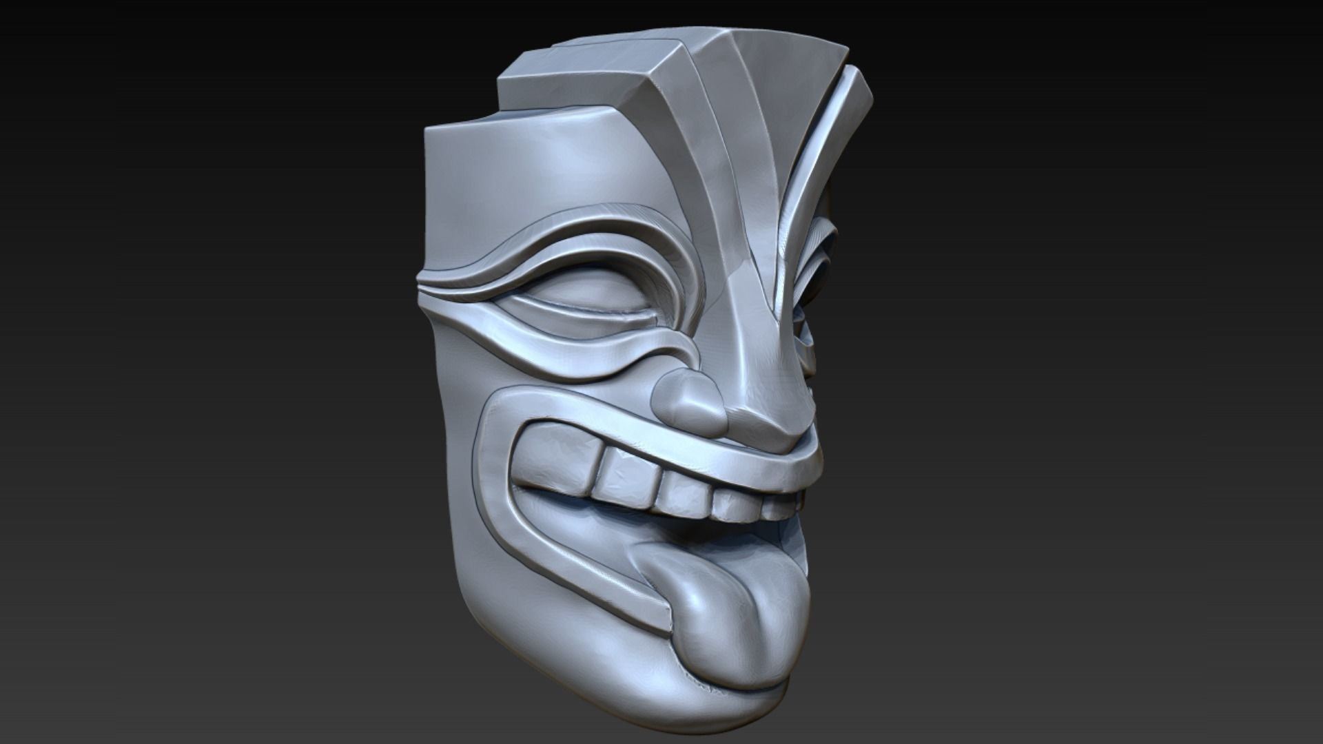 Tiki Mask V1 3D print model_7