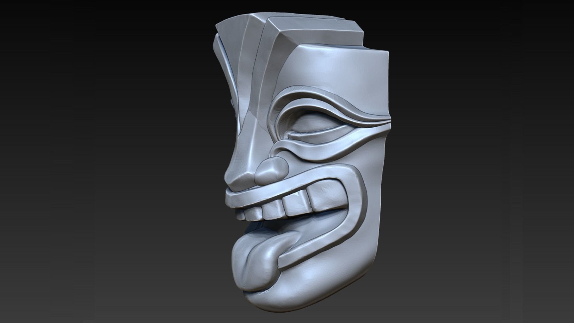 Tiki Mask V1 3D print model_1
