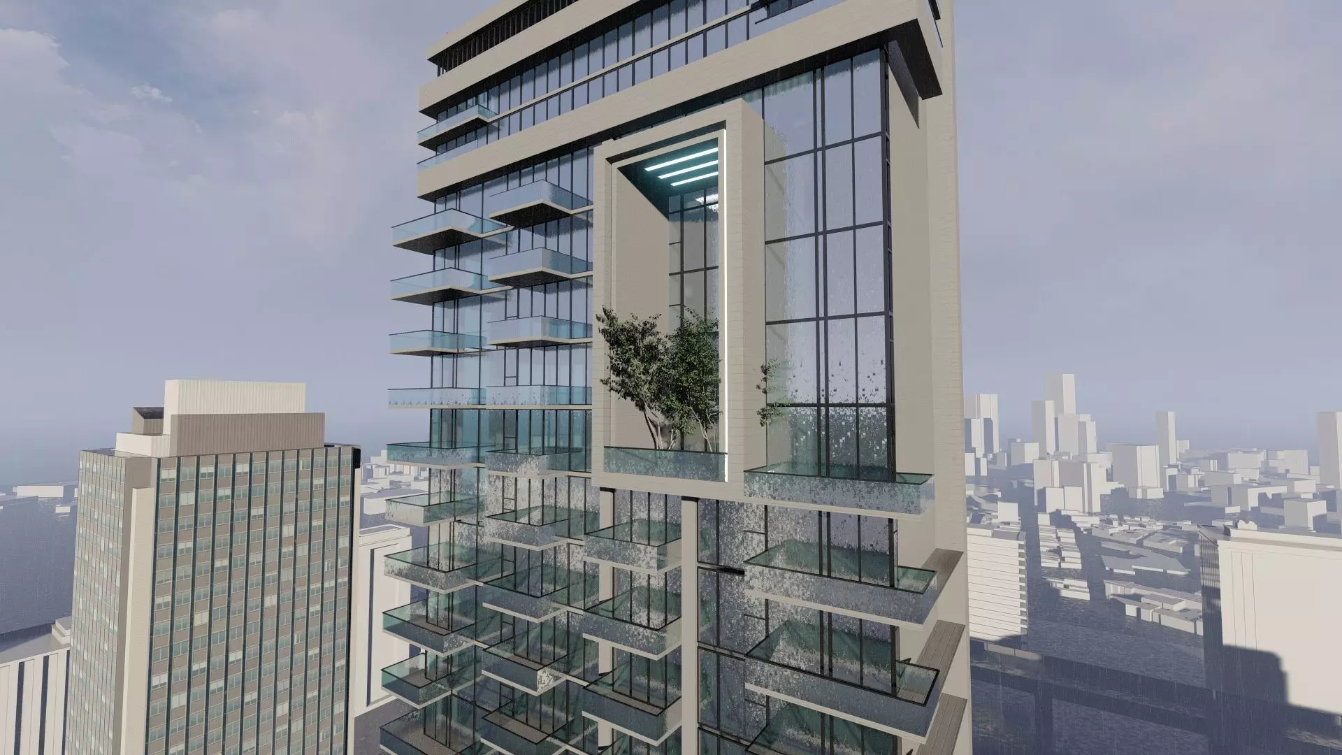 Azure Tower Exterior Design 3D model_13