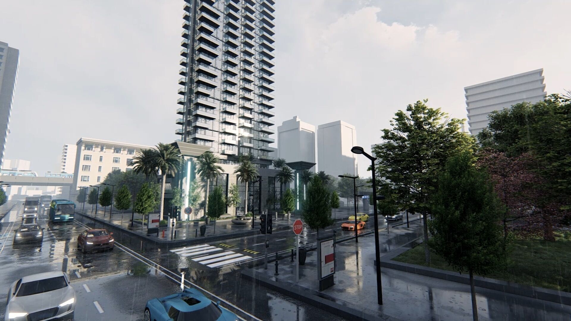 Azure Tower Exterior Design 3D model_3