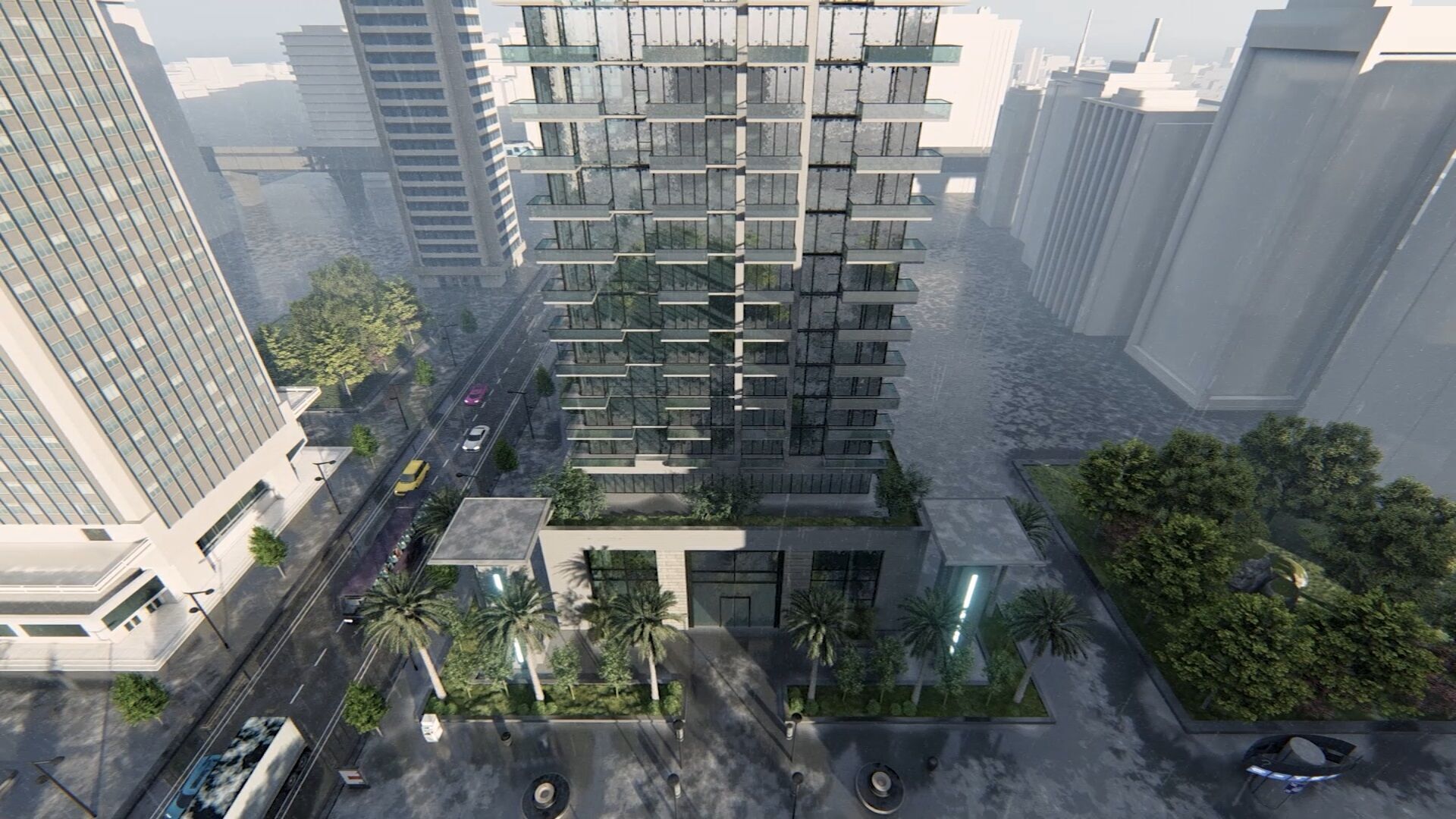 Azure Tower Exterior Design 3D model_6