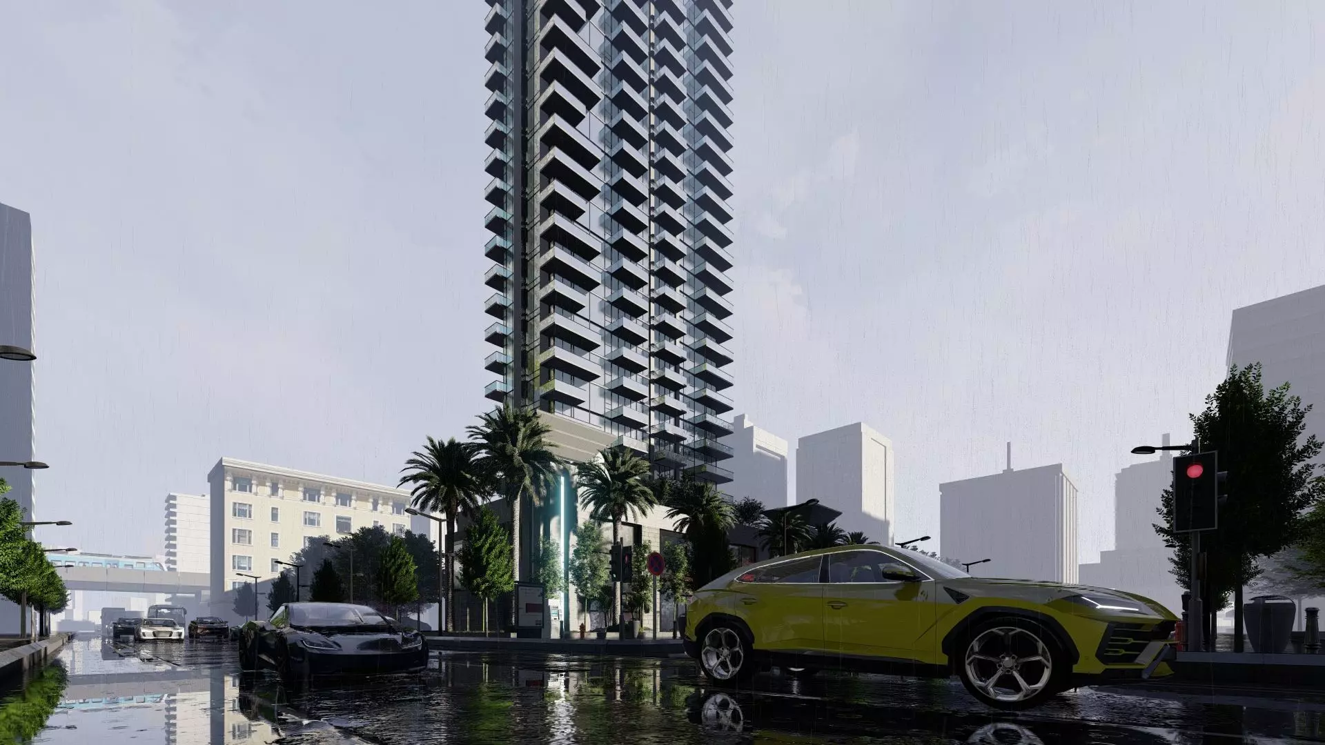 Azure Tower Exterior Design 3D model_17