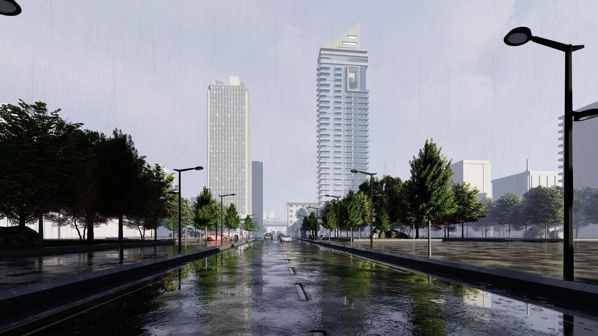 Azure Tower Exterior Design 3D model_10