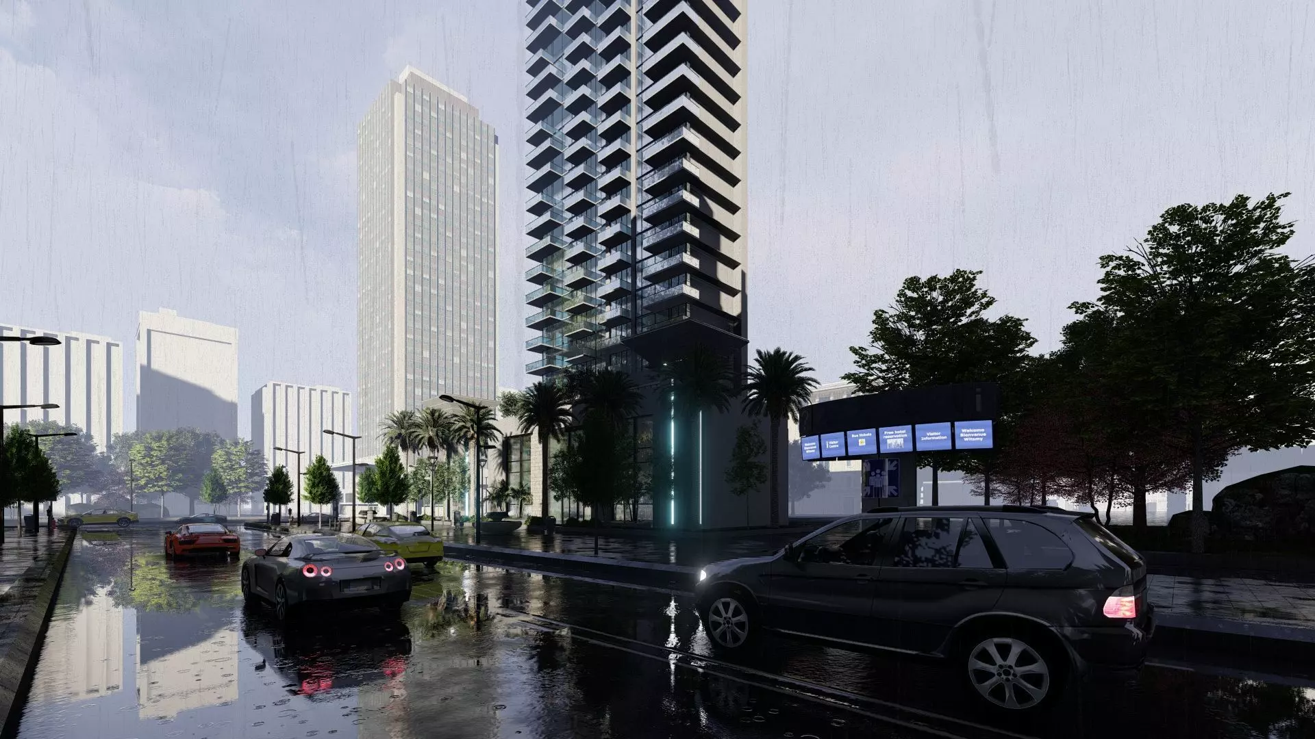 Azure Tower Exterior Design 3D model_11