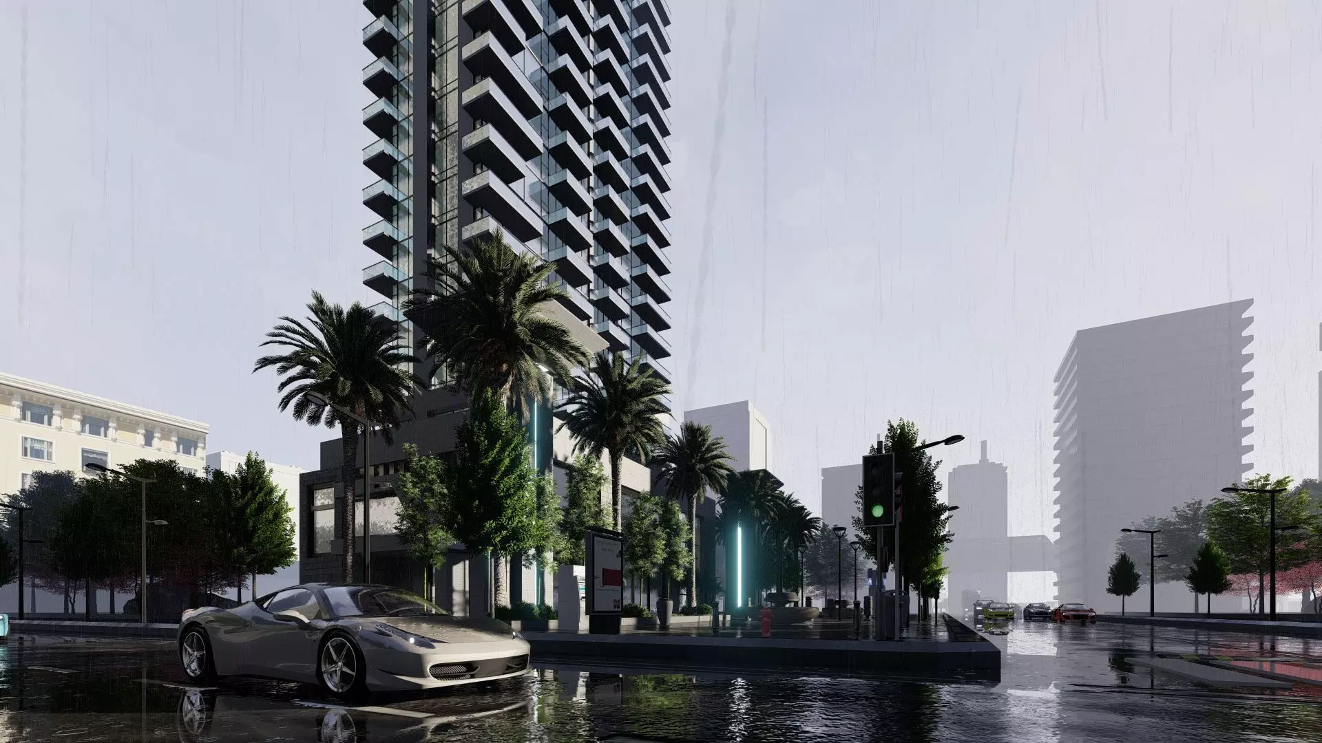 Azure Tower Exterior Design 3D model_19