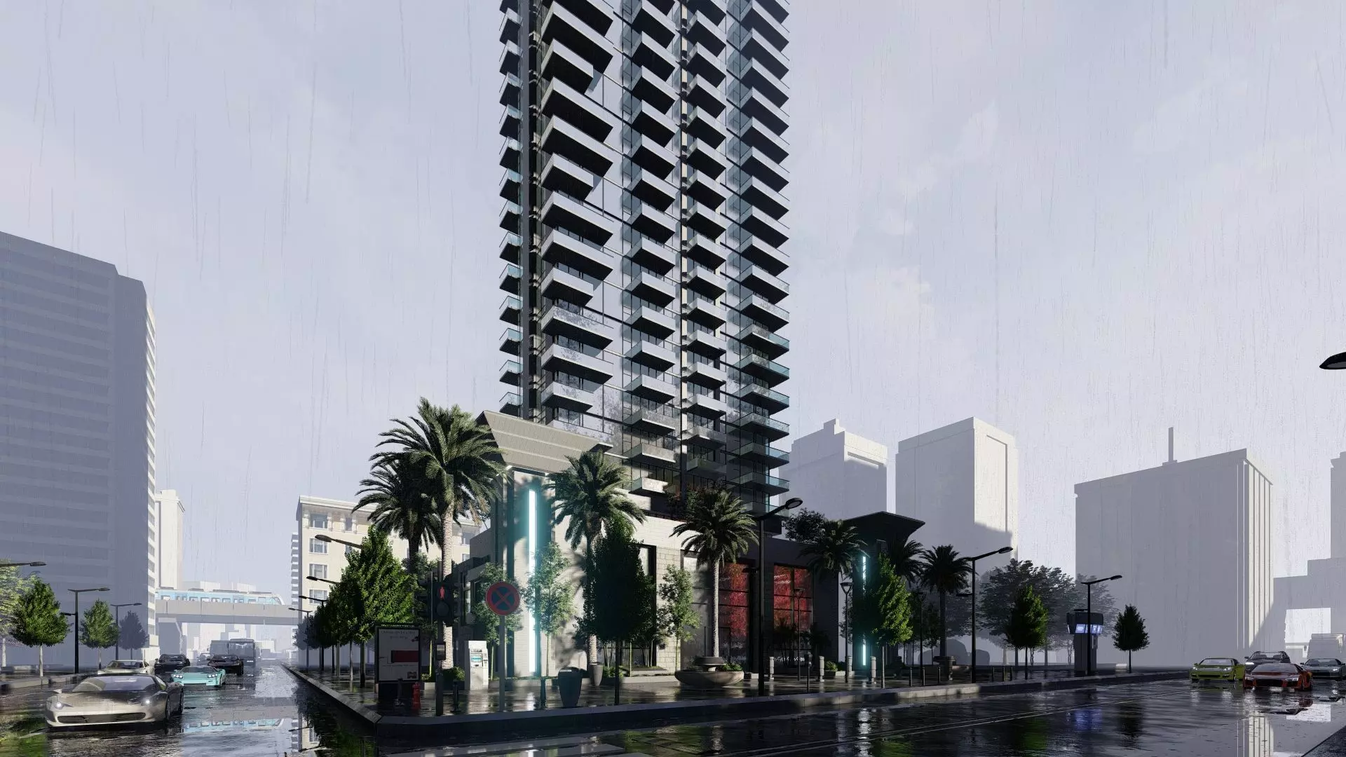 Azure Tower Exterior Design 3D model_18