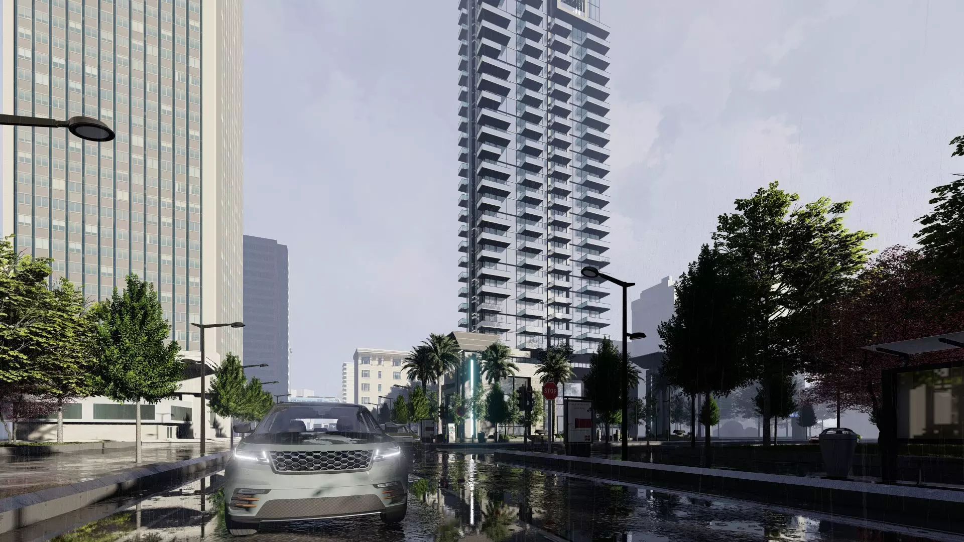 Azure Tower Exterior Design 3D model_16