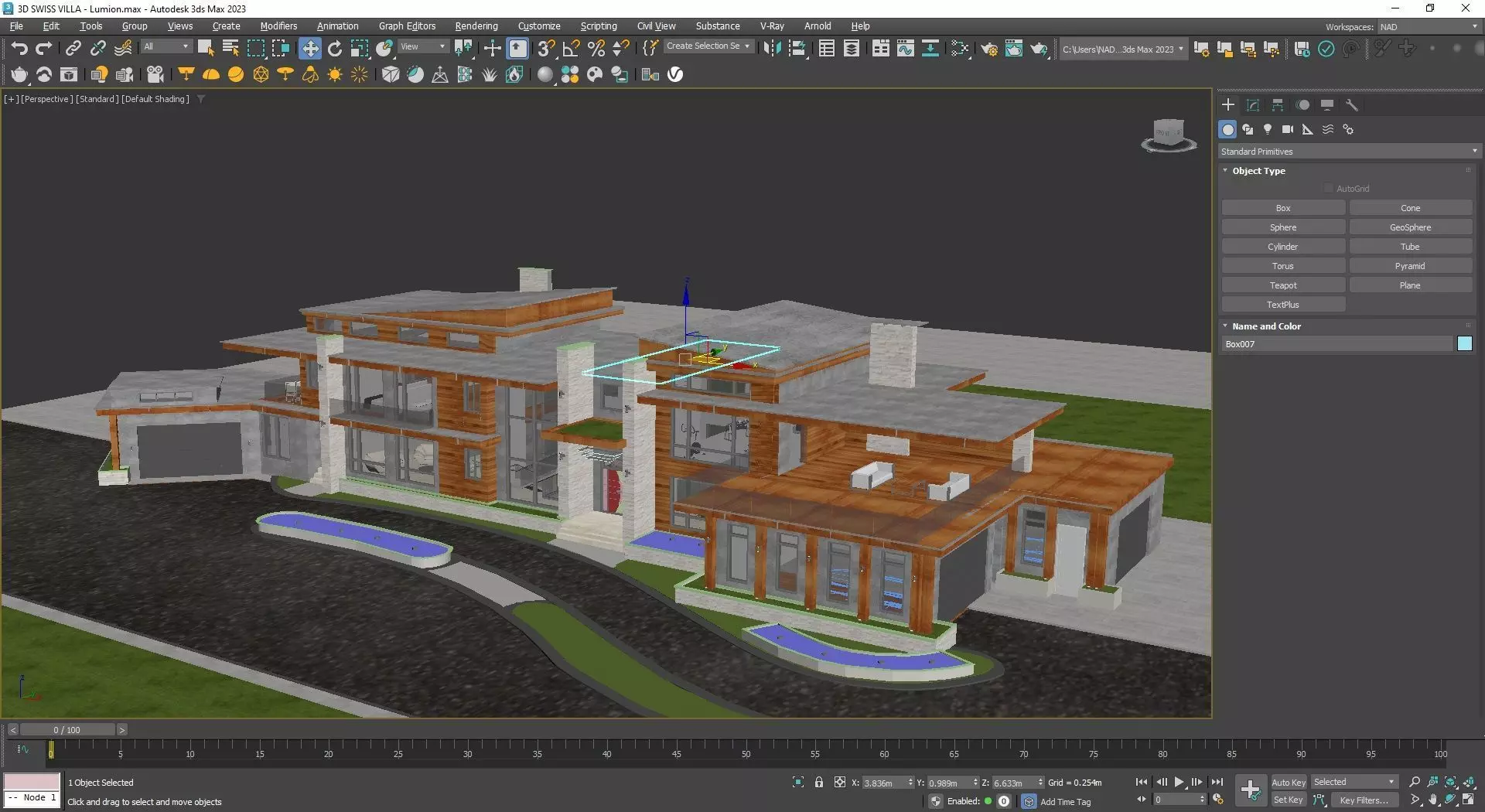 Winter Villa Exterior Design 3D model_3