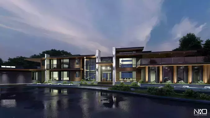 Winter Villa Exterior Design 3D model Winter Villa Exterior Design 3D model