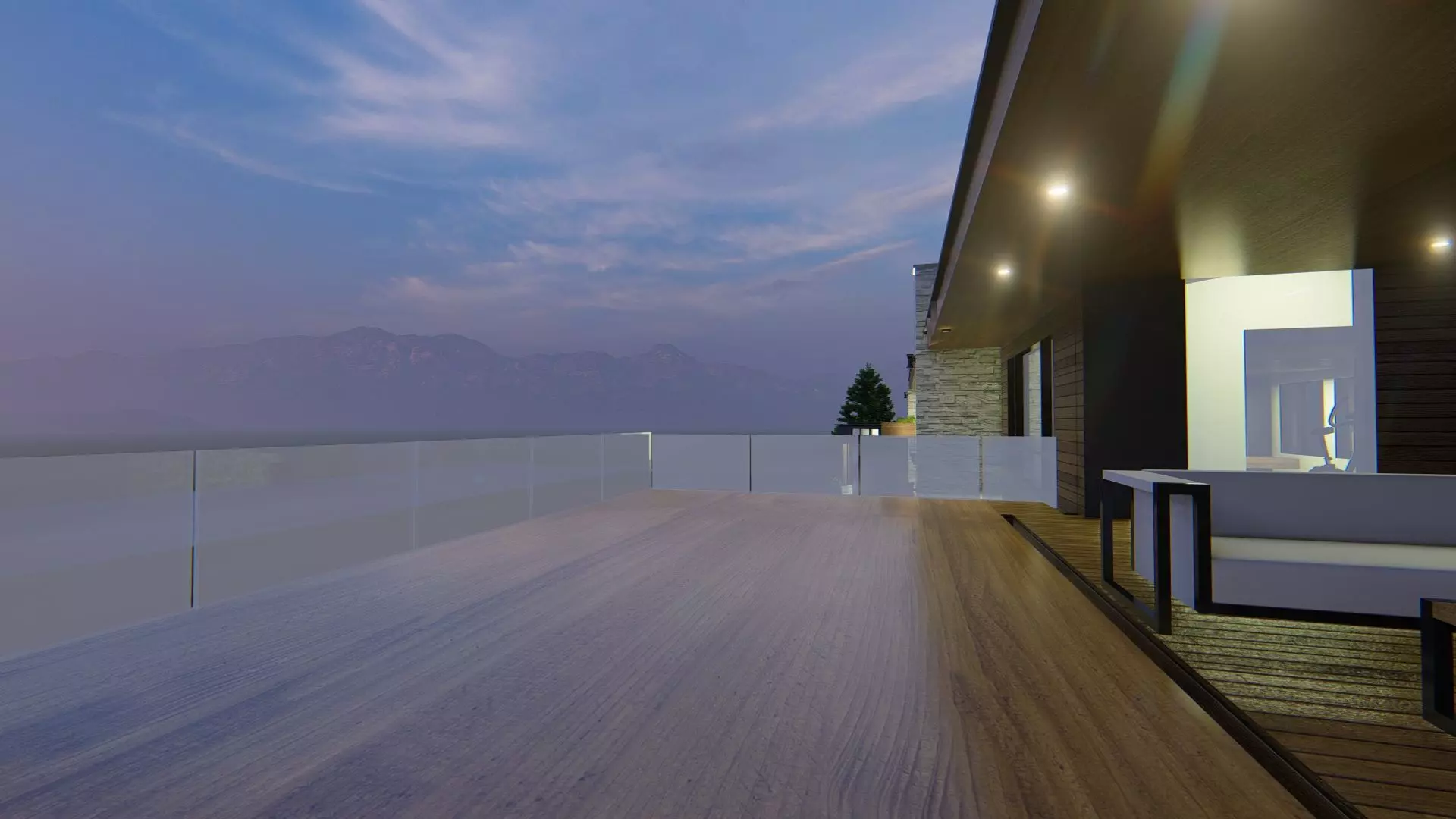 Winter Villa Exterior Design 3D model_19