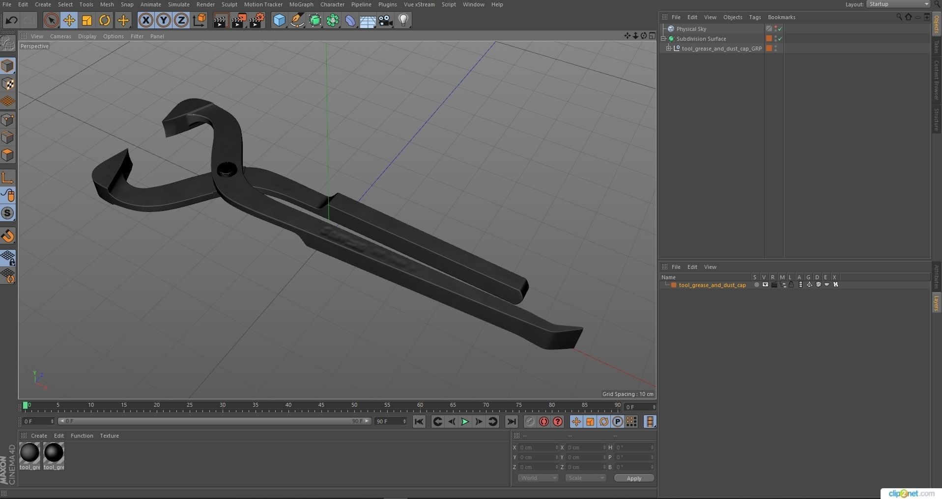 Tool Grease and Dust Cap GCP10 Low-poly 3D model_32