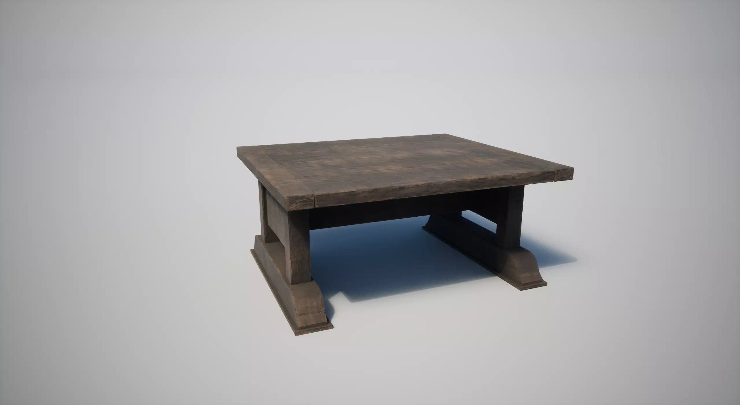 Wooden Table Low-poly 3D model_0