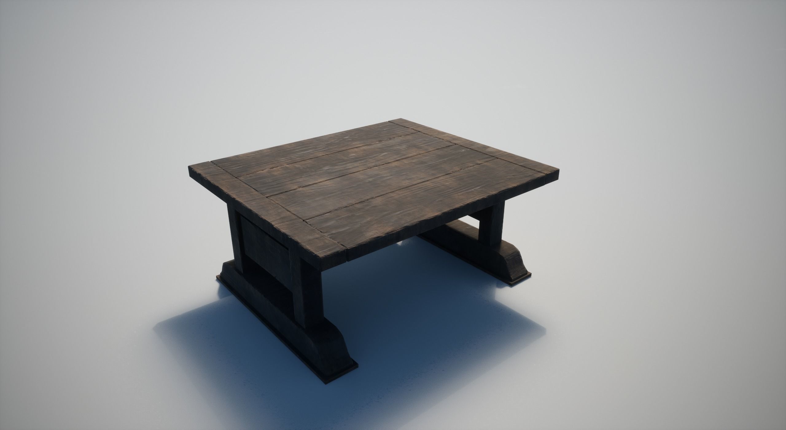 Wooden Table Low-poly 3D model_2