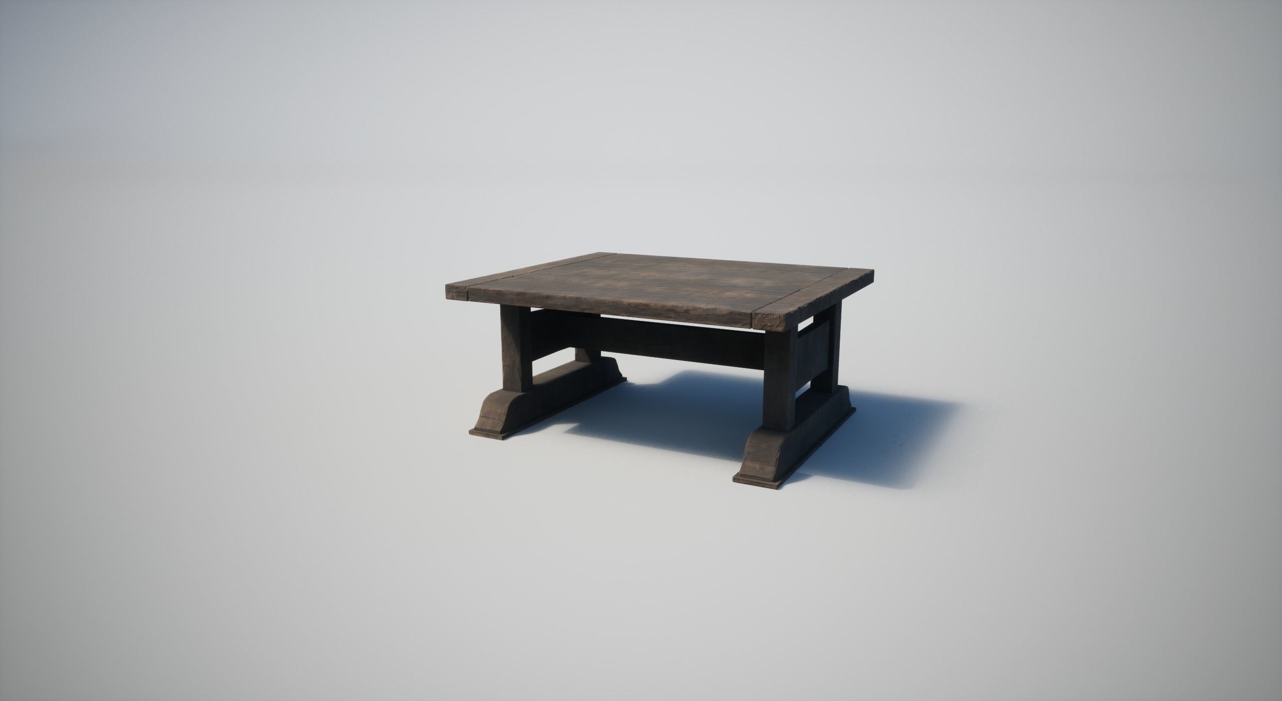 Wooden Table Low-poly 3D model_5