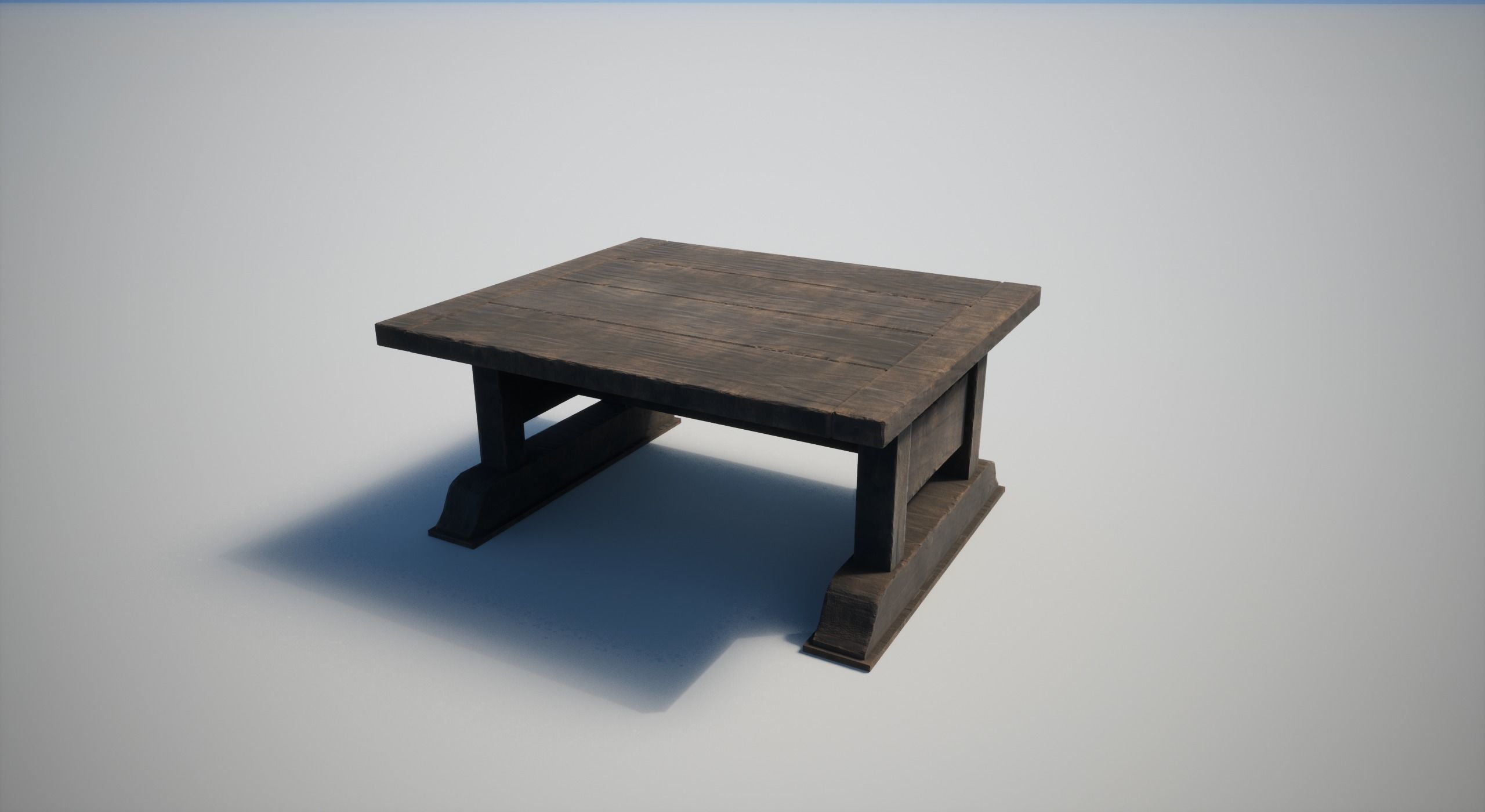 Wooden Table Low-poly 3D model_3