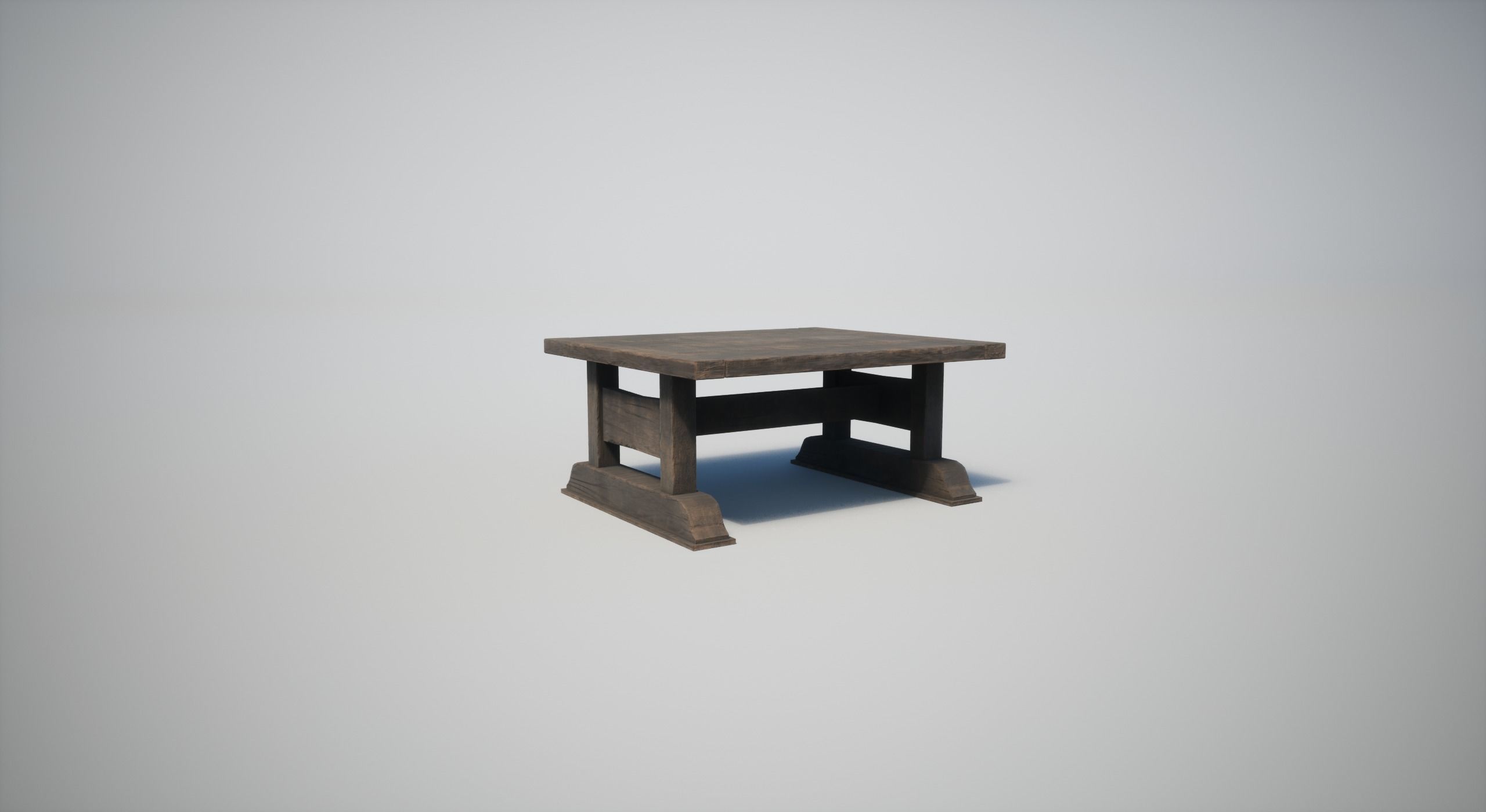 Wooden Table Low-poly 3D model_4