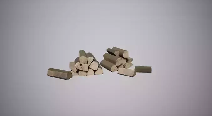 Wood Pile Low-poly 3D model