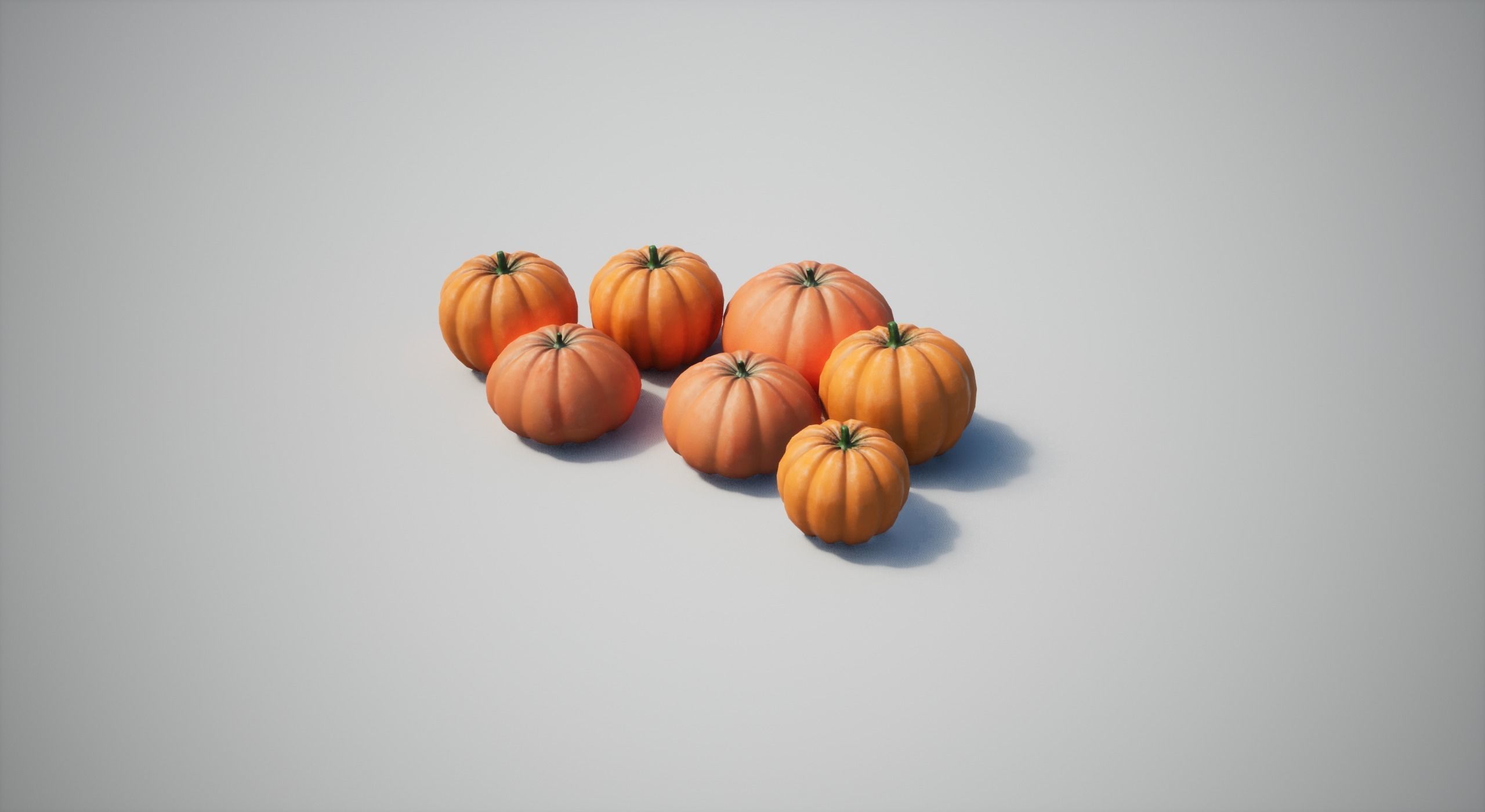 Pumpkin Low-poly 3D model_3