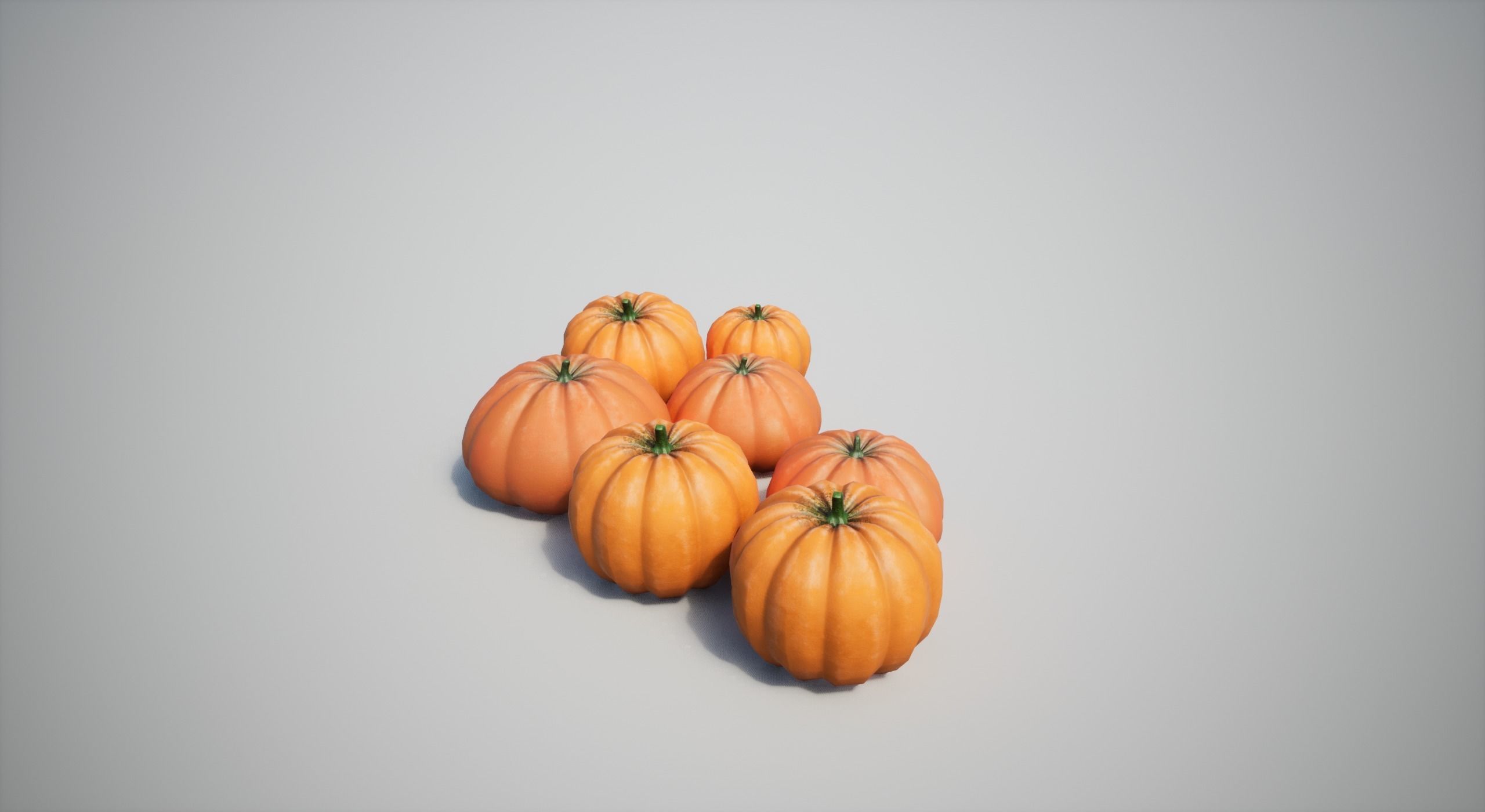 Pumpkin Low-poly 3D model_10