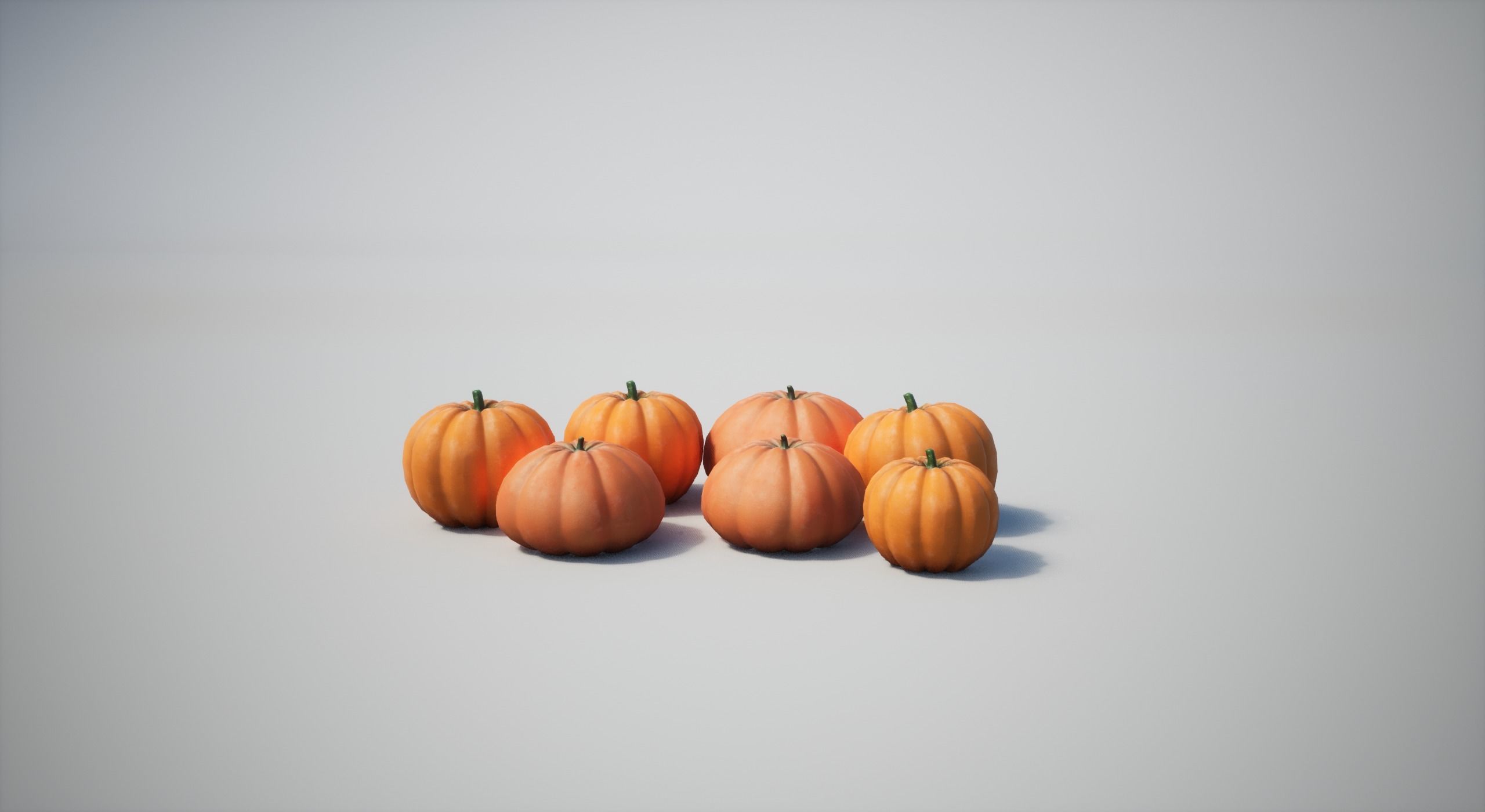 Pumpkin Low-poly 3D model_9