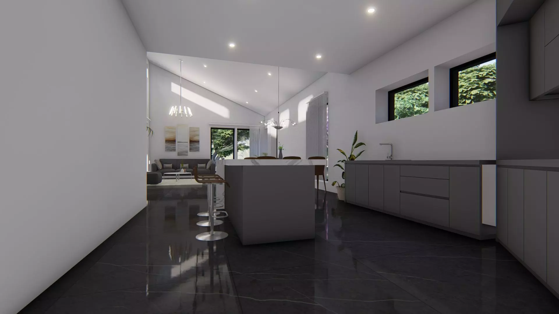 Simple House Exterior and Interior Design Free 3D model_16