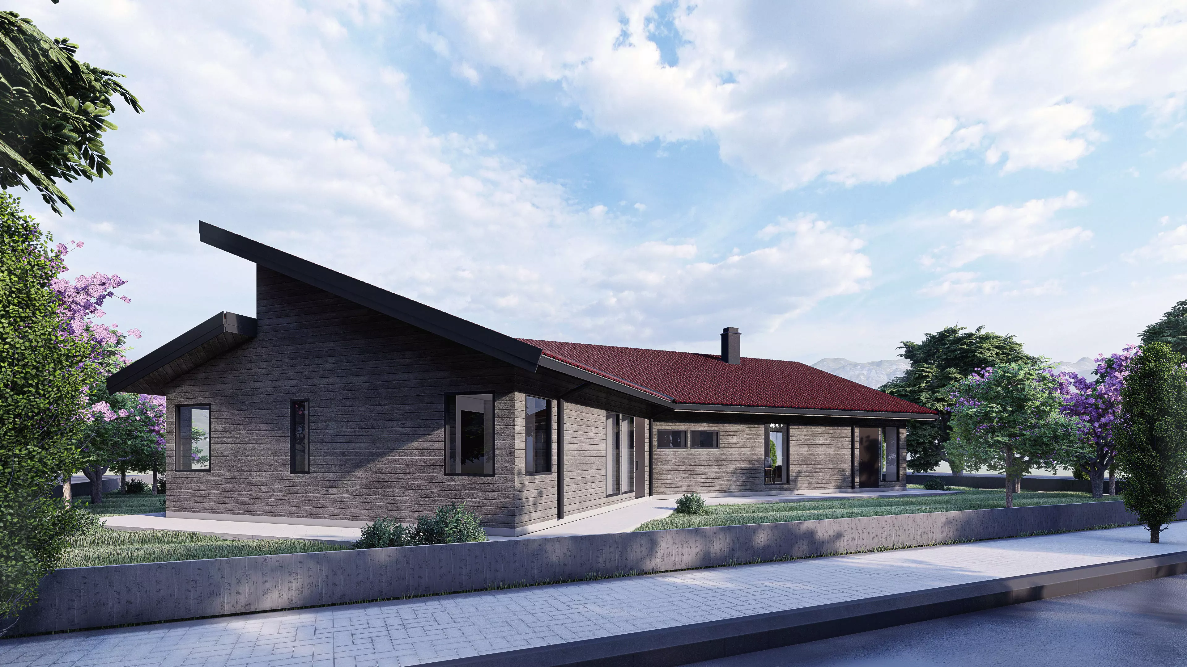 Simple House Exterior and Interior Design Free 3D model_6