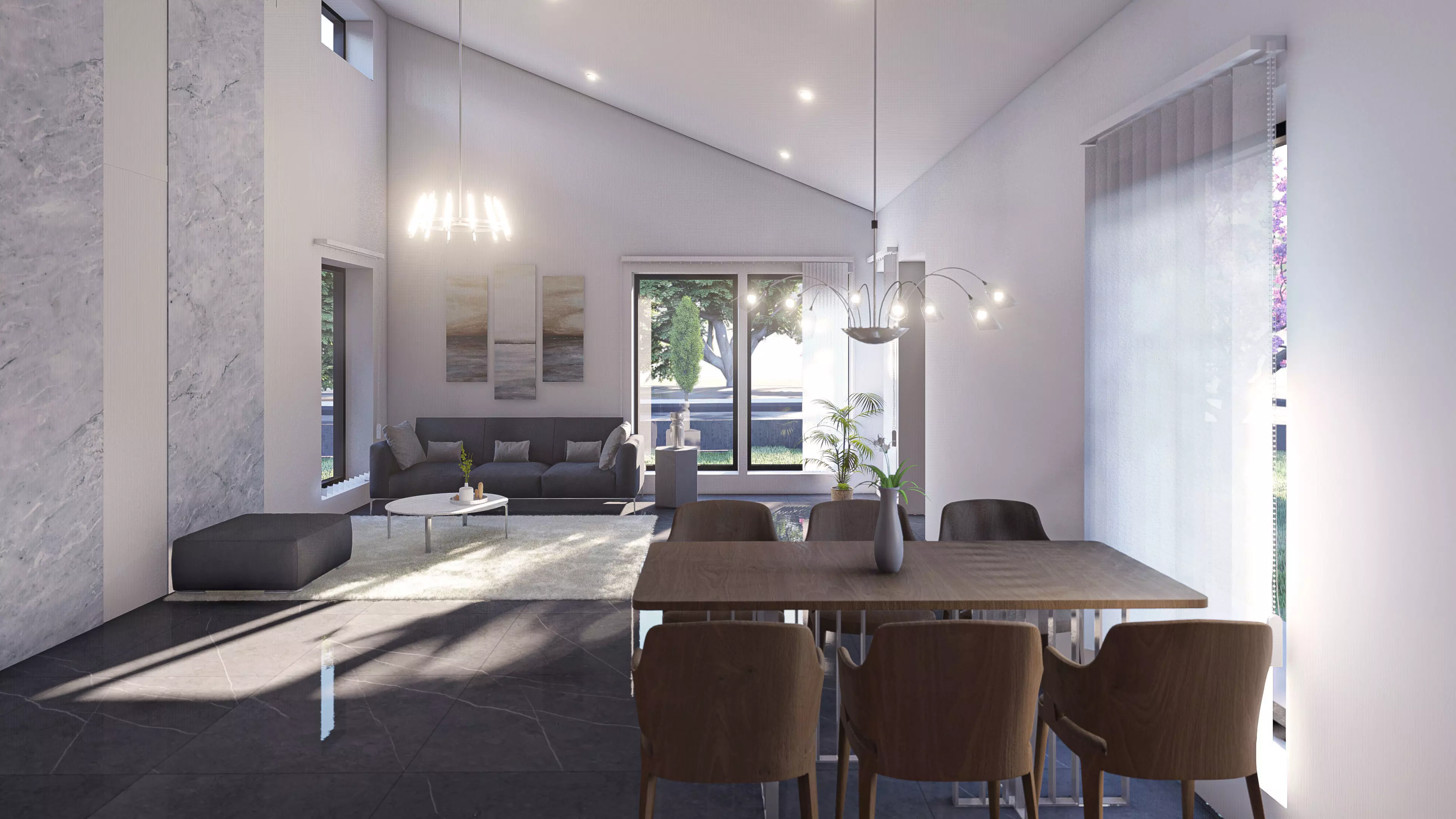 Simple House Exterior and Interior Design Free 3D model_0