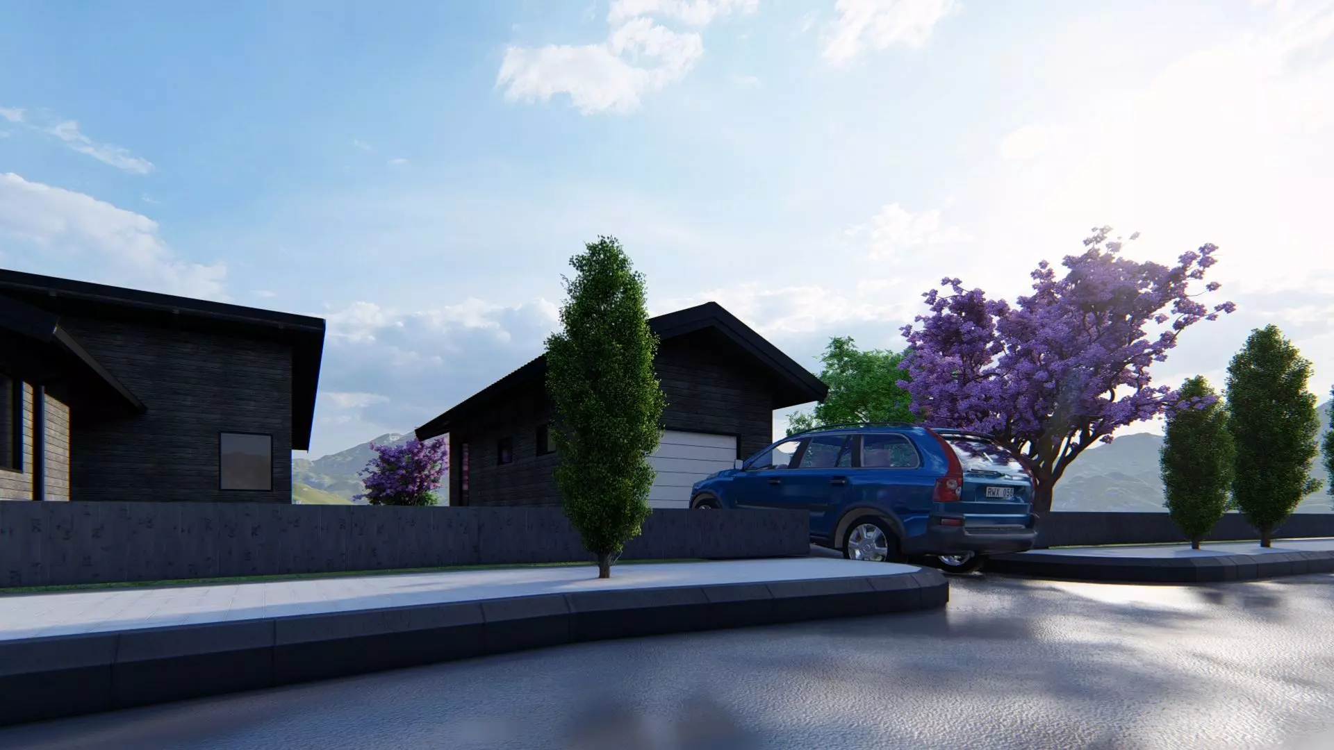 Simple House Exterior and Interior Design Free 3D model_11