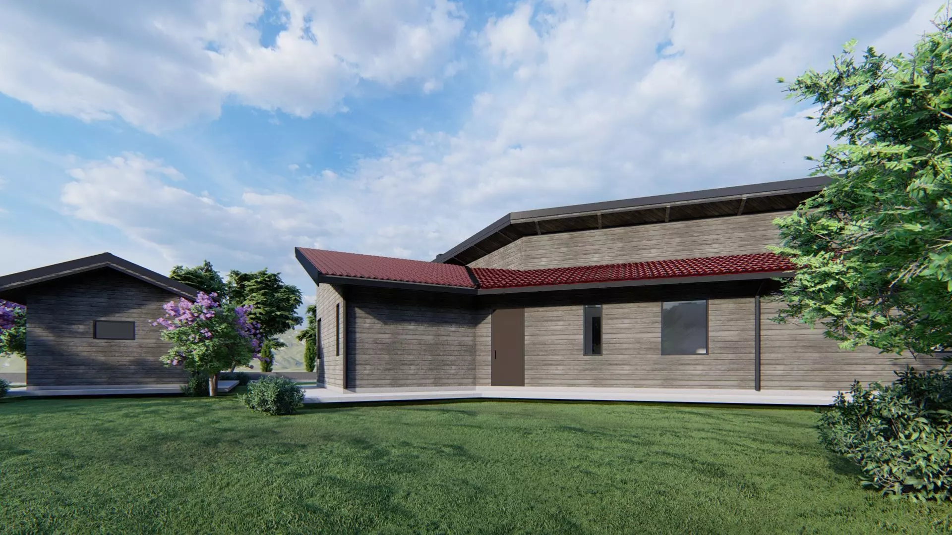 Simple House Exterior and Interior Design Free 3D model_9