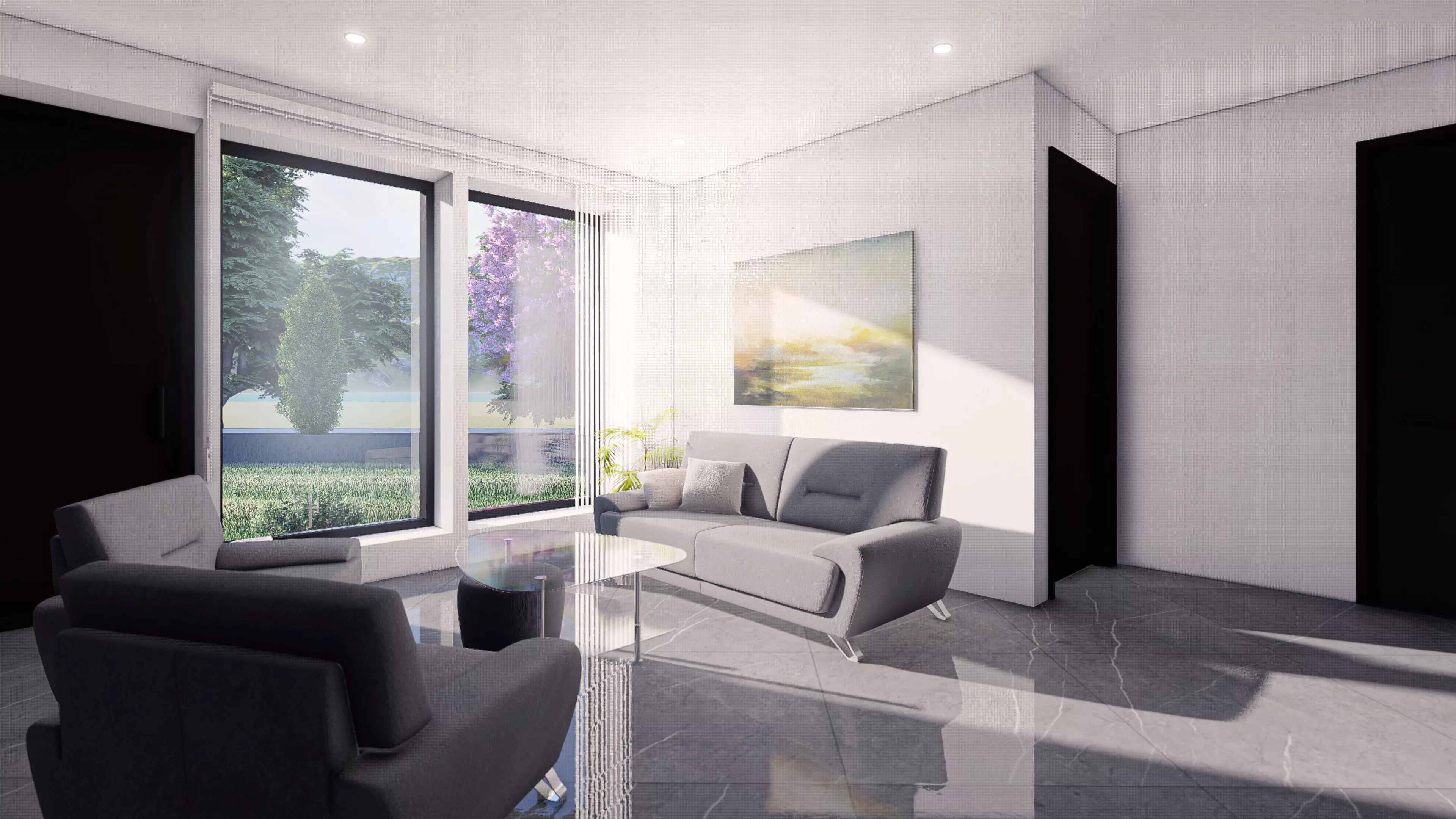 Simple House Exterior and Interior Design Free 3D model_2