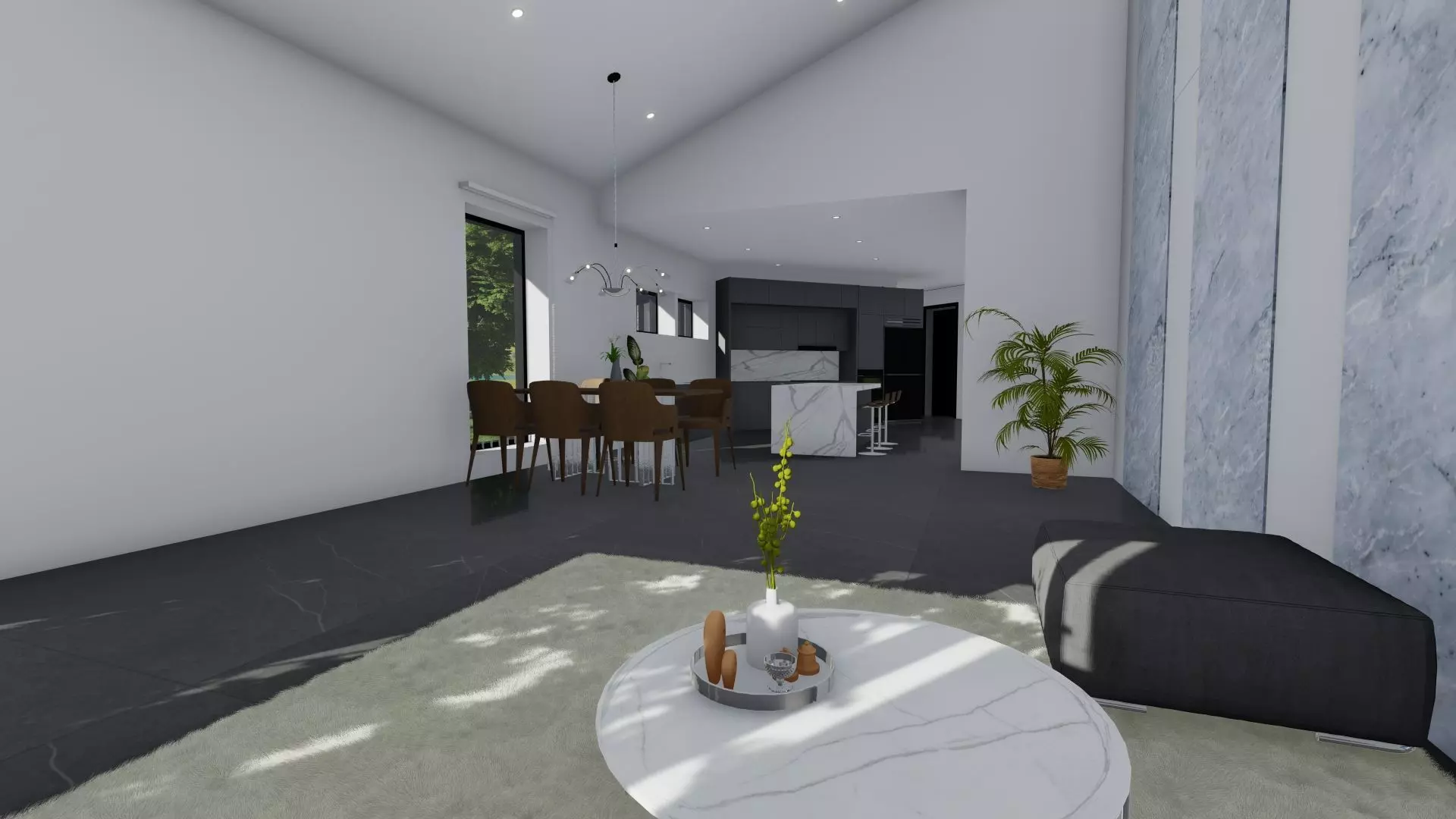 Simple House Exterior and Interior Design Free 3D model_15