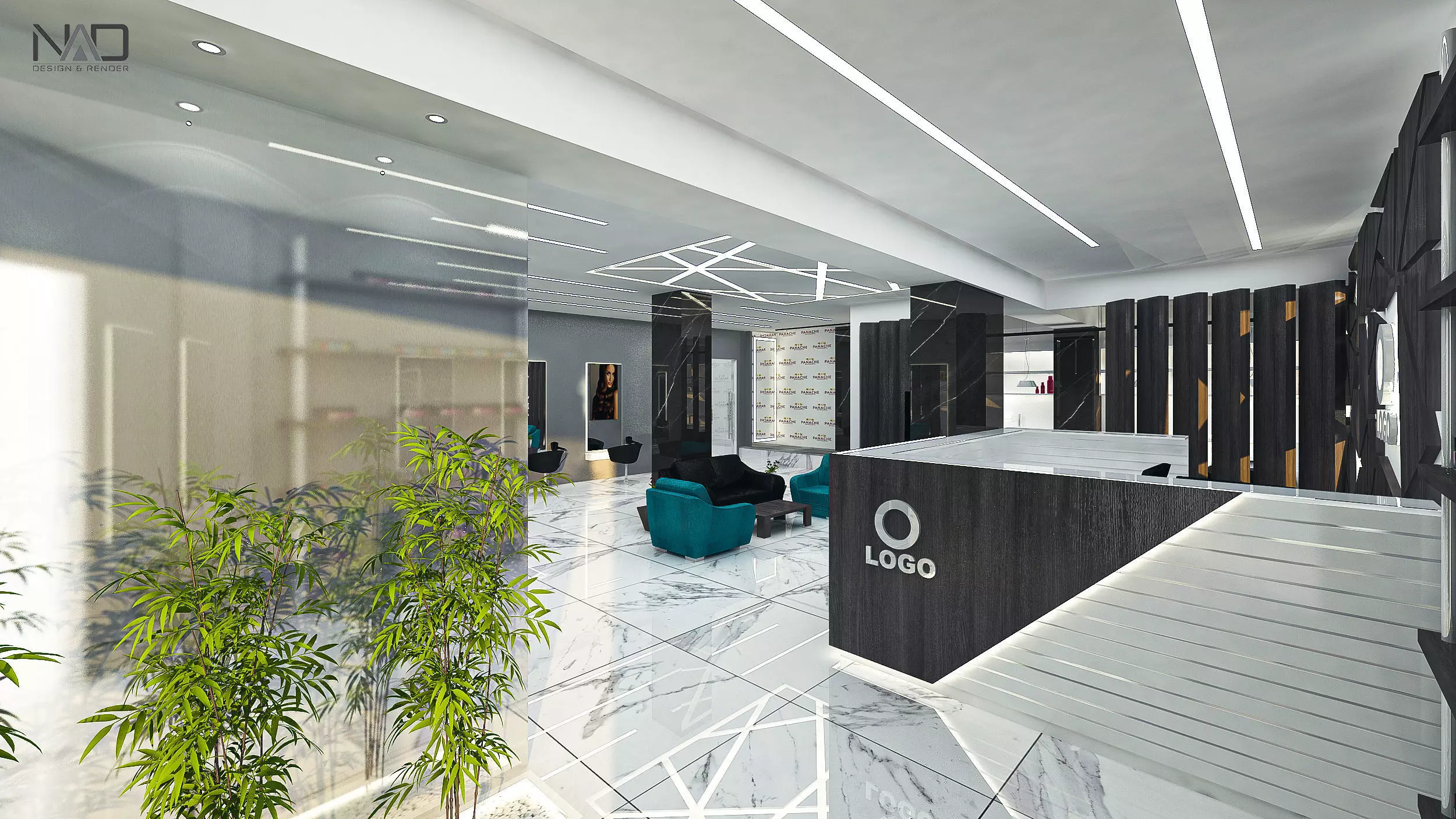 Hair Salon Interior Design 3D model