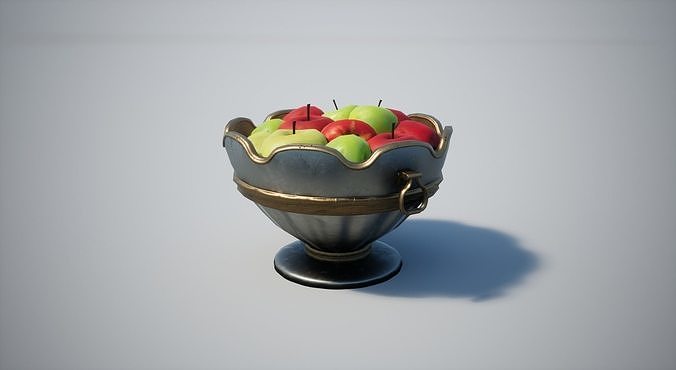 Basket Apples  Low-poly 3D model 7