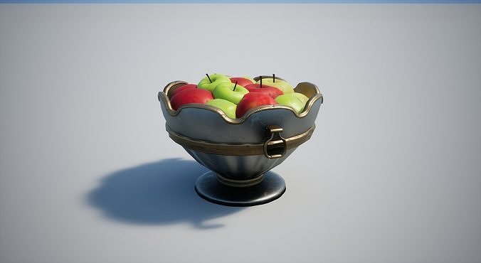 Basket Apples  Low-poly 3D model 6