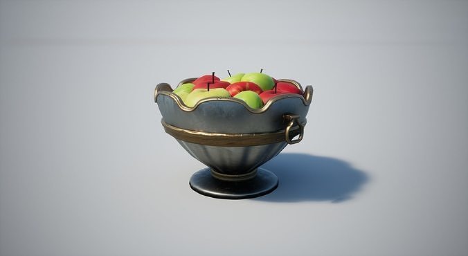 Basket Apples  Low-poly 3D model 2