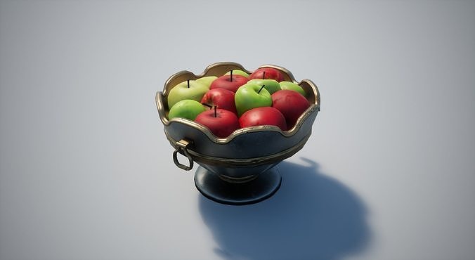 Basket Apples  Low-poly 3D model 3