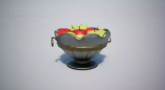 Basket Apples Low-poly 3D model
