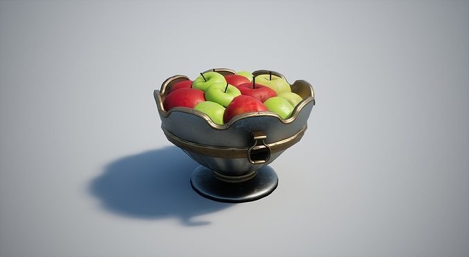 Basket Apples  Low-poly 3D model 4