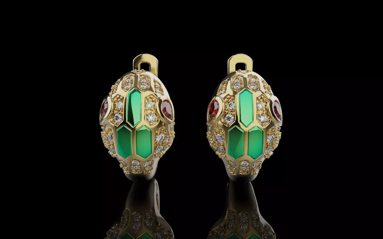 Snake Earrings 034 3D print model