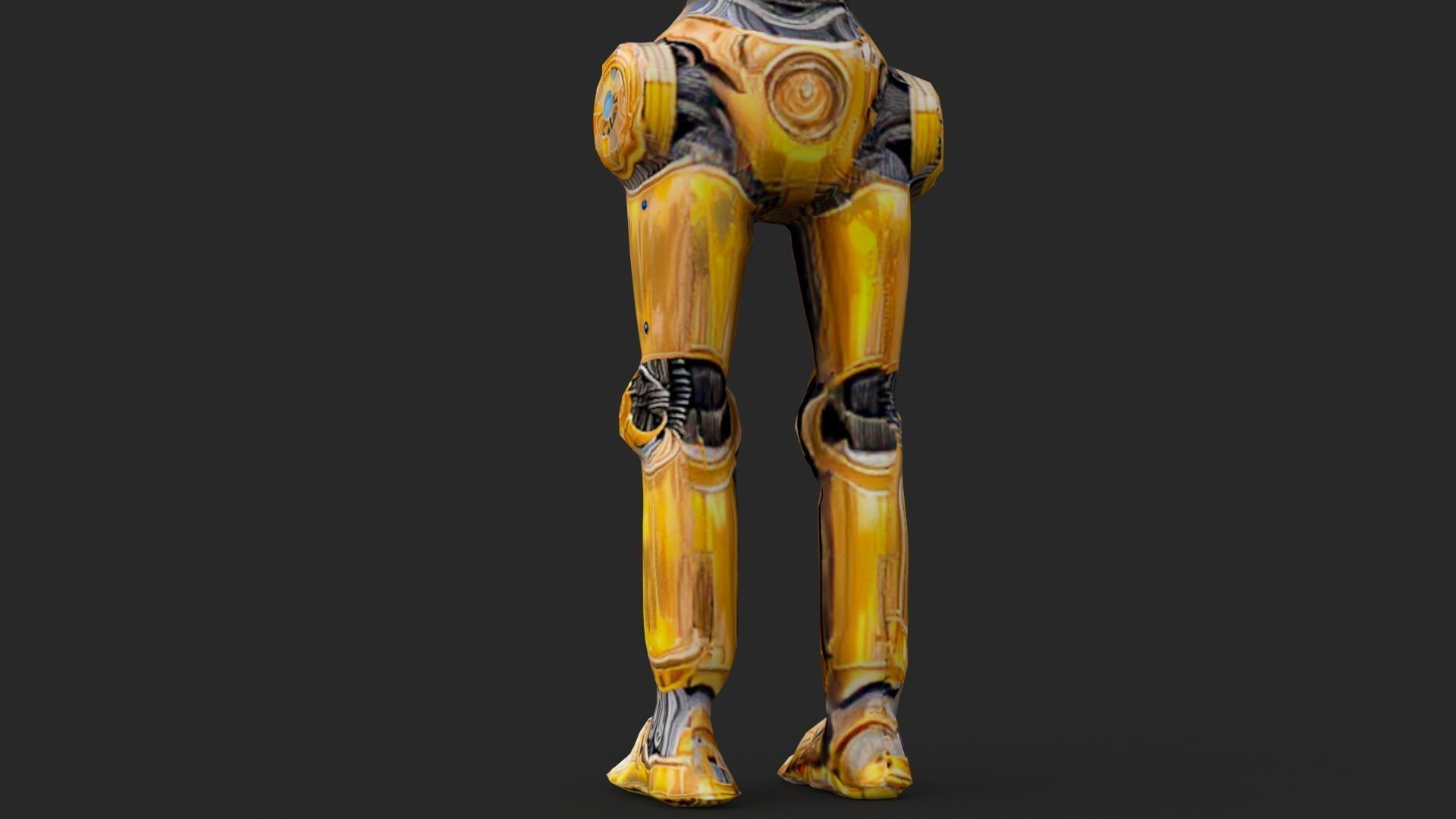 Robot C4po Low-poly 3D model_13