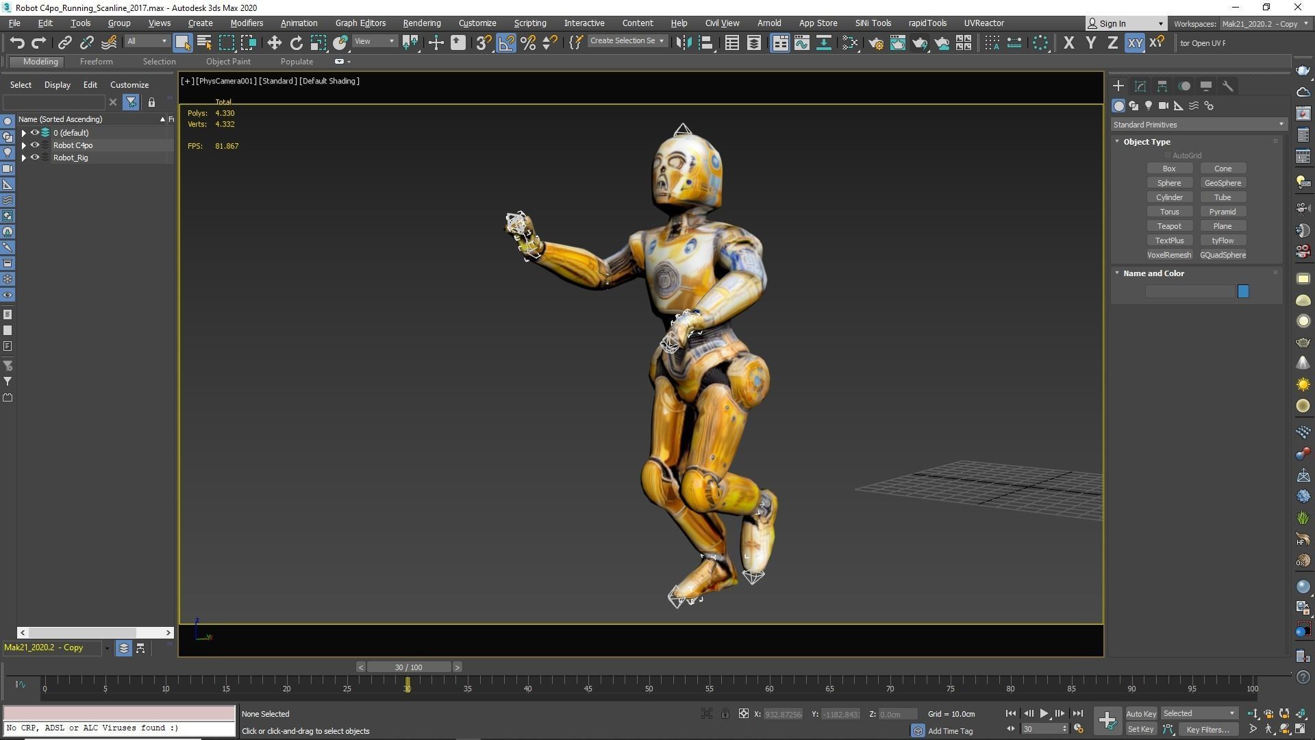 Robot C4po Low-poly 3D model_18