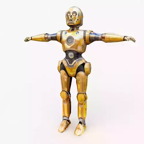 Robot C4po Low-poly 3D model Robot C4po Low-poly 3D model