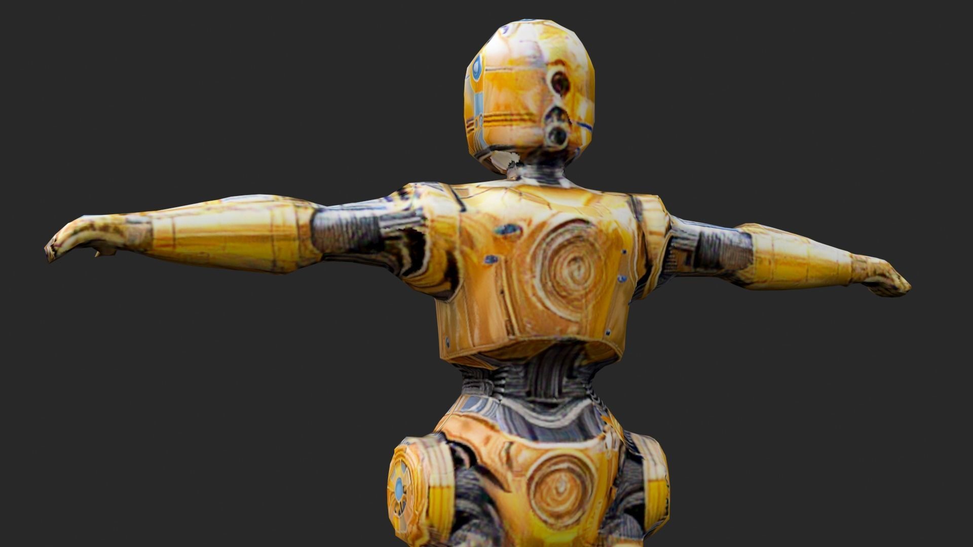 Robot C4po Low-poly 3D model_12