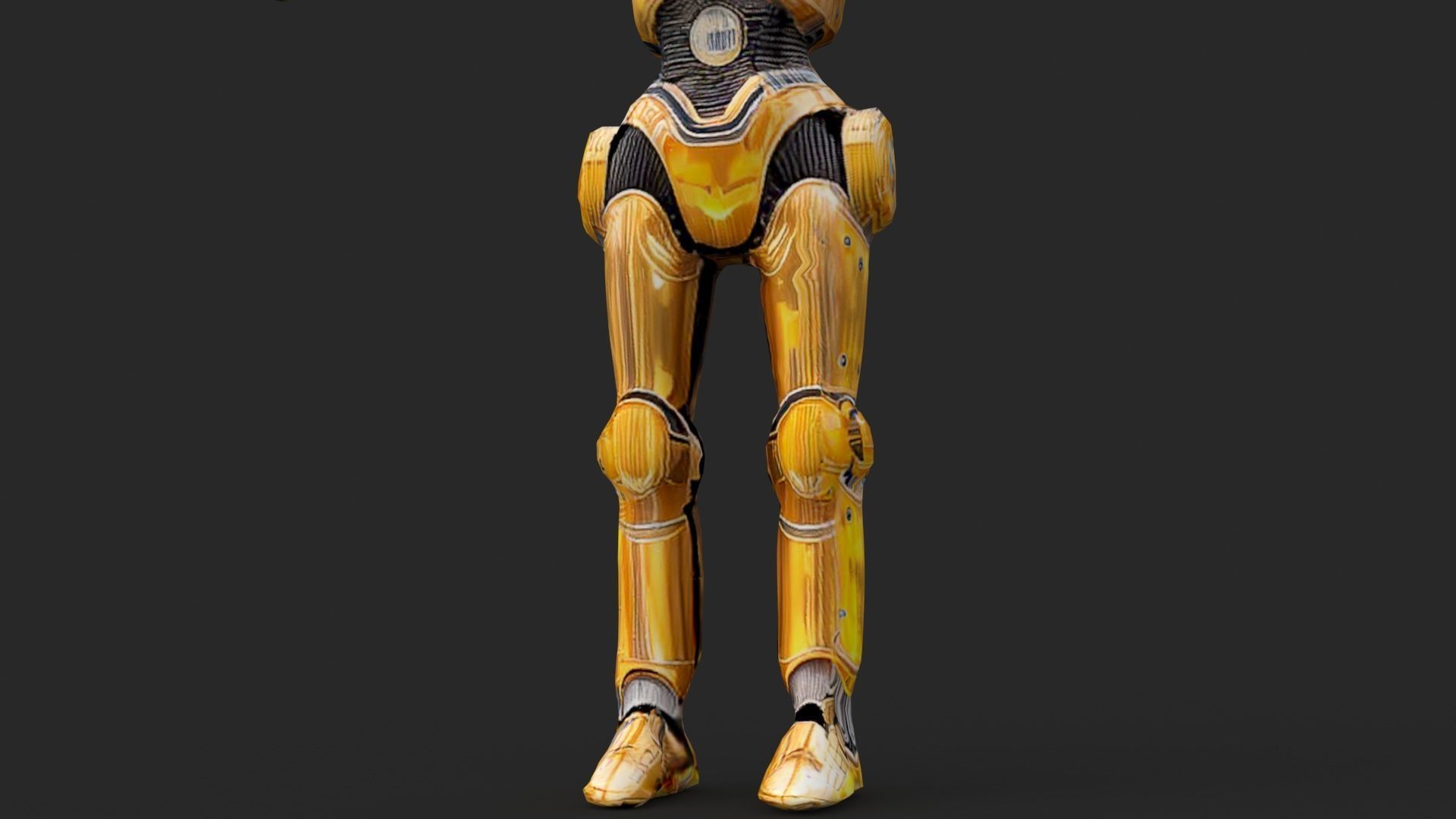 Robot C4po Low-poly 3D model_11