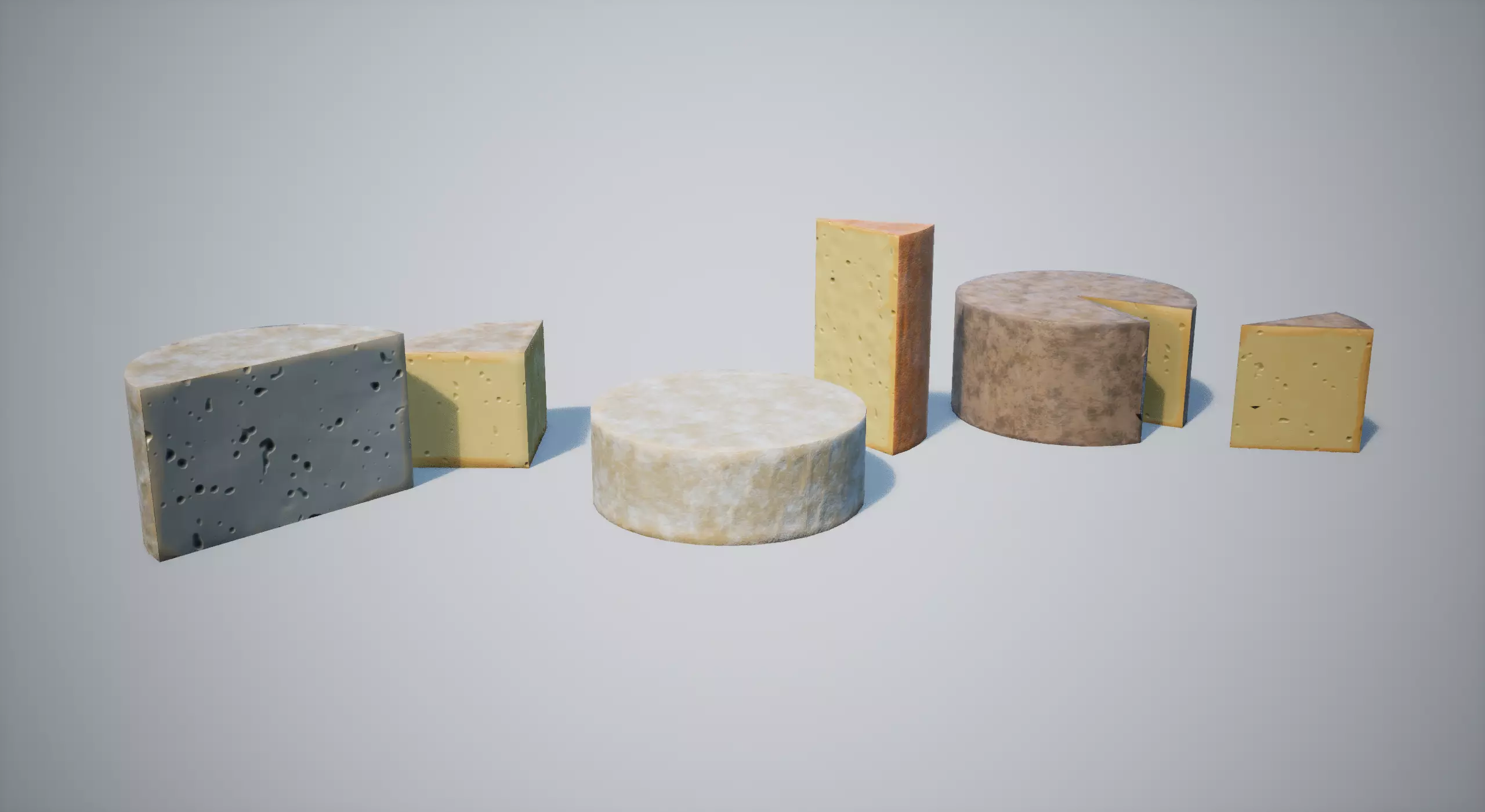 Cheese Low-poly 3D model_0